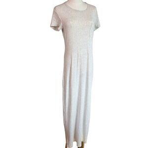 James Perse Heather Cream Gray Relaxed T-shirt Maxi Dress 3 L 8